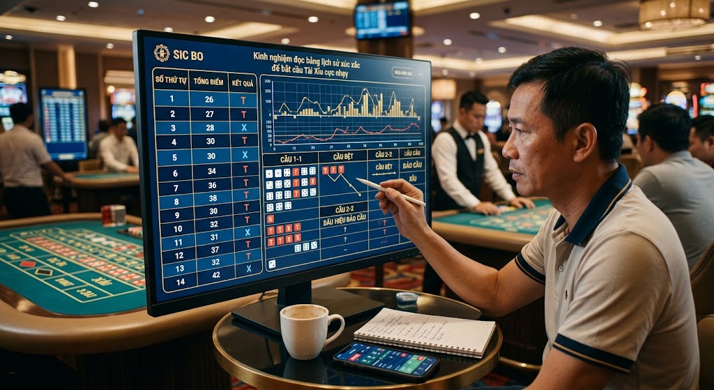 Kinh nghiệm đọc bảng lịch sử xúc xắc để bắt cầu Tài Xỉu cực nhạy