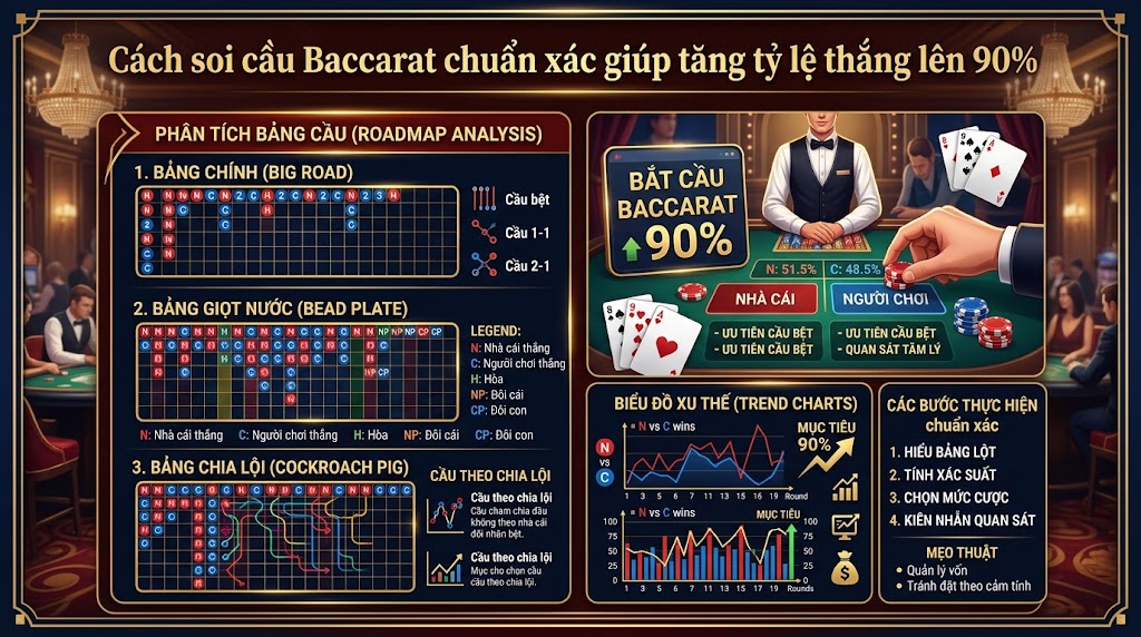 Cách soi cầu Baccarat chuẩn xác giúp tăng tỷ lệ thắng lên 90%