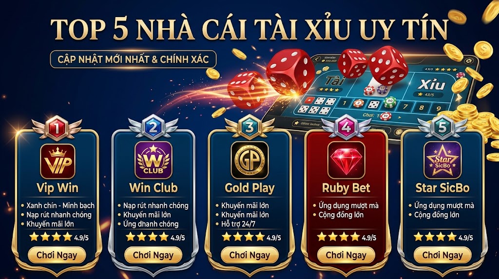 Top 5 nhà cái cung cấp game Tài Xỉu đổi thưởng uy tín và xanh chín nhất