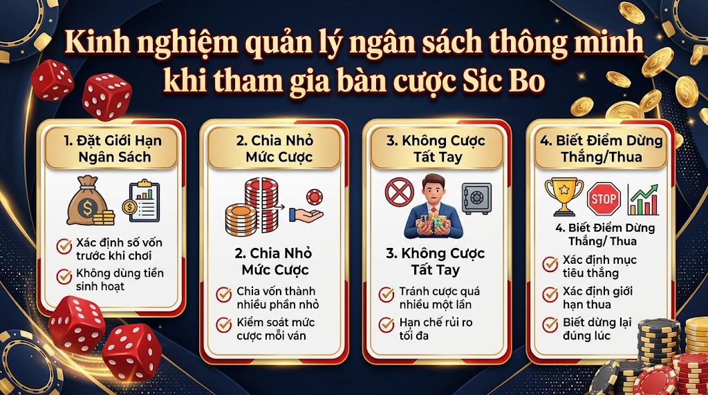 Kinh nghiệm quản lý ngân sách thông minh khi tham gia bàn cược Sic Bo