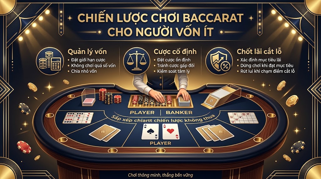 Sắp xếp chiến lược chơi Baccarat không thua cho người vốn ít