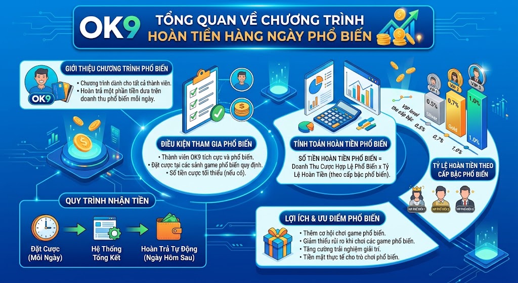 Chương trình Hoàn tiền Hàng ngày Phổ biến của ok9